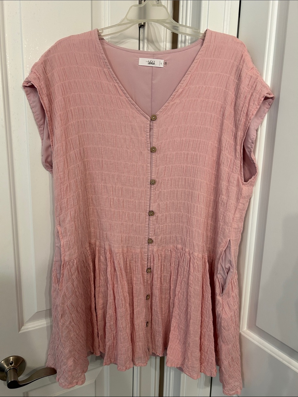 TALULAH Dusty Pink Button-Front Mini Dress